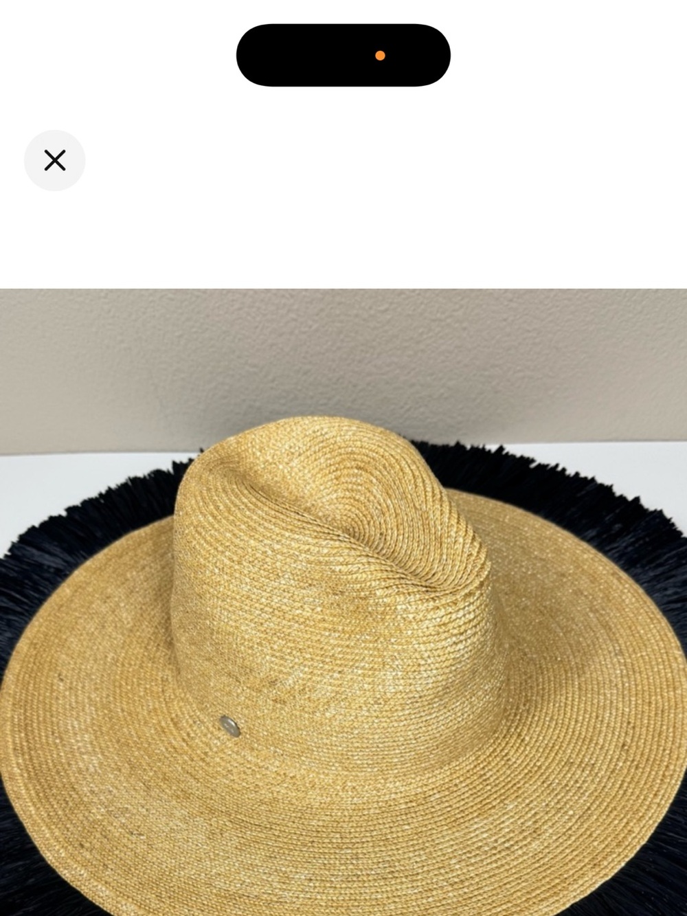 Tracy Watts‎ Positano wide brim fedora Straw Sun Hat fringe Anthropologie